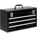 3-Drawer Portable Steel Tool Chest with Carry Handle – Black