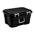 Portable Plastic Tool Storage Box with Carry Handle – Black & Gray