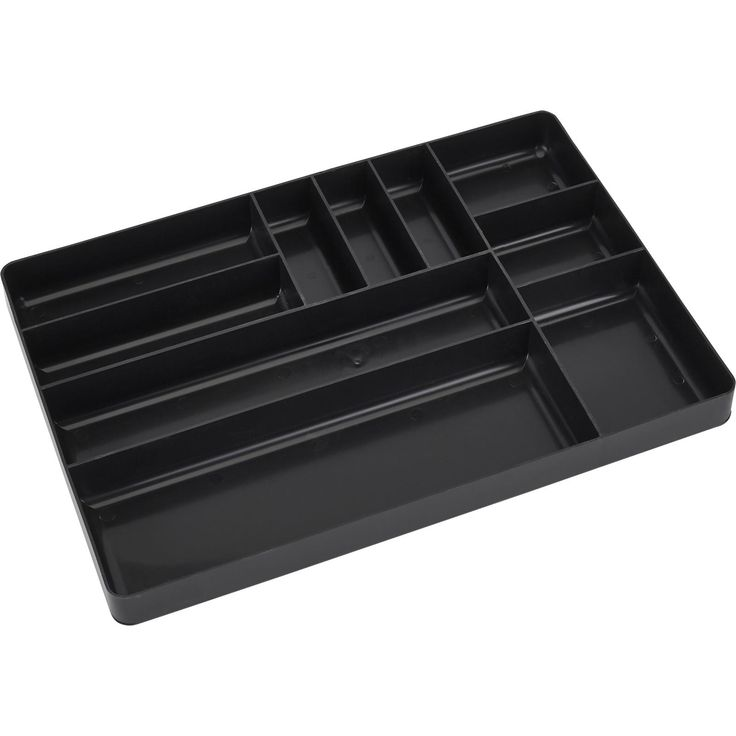 Multi-Compartment Tool Drawer Organizer Tray – Black