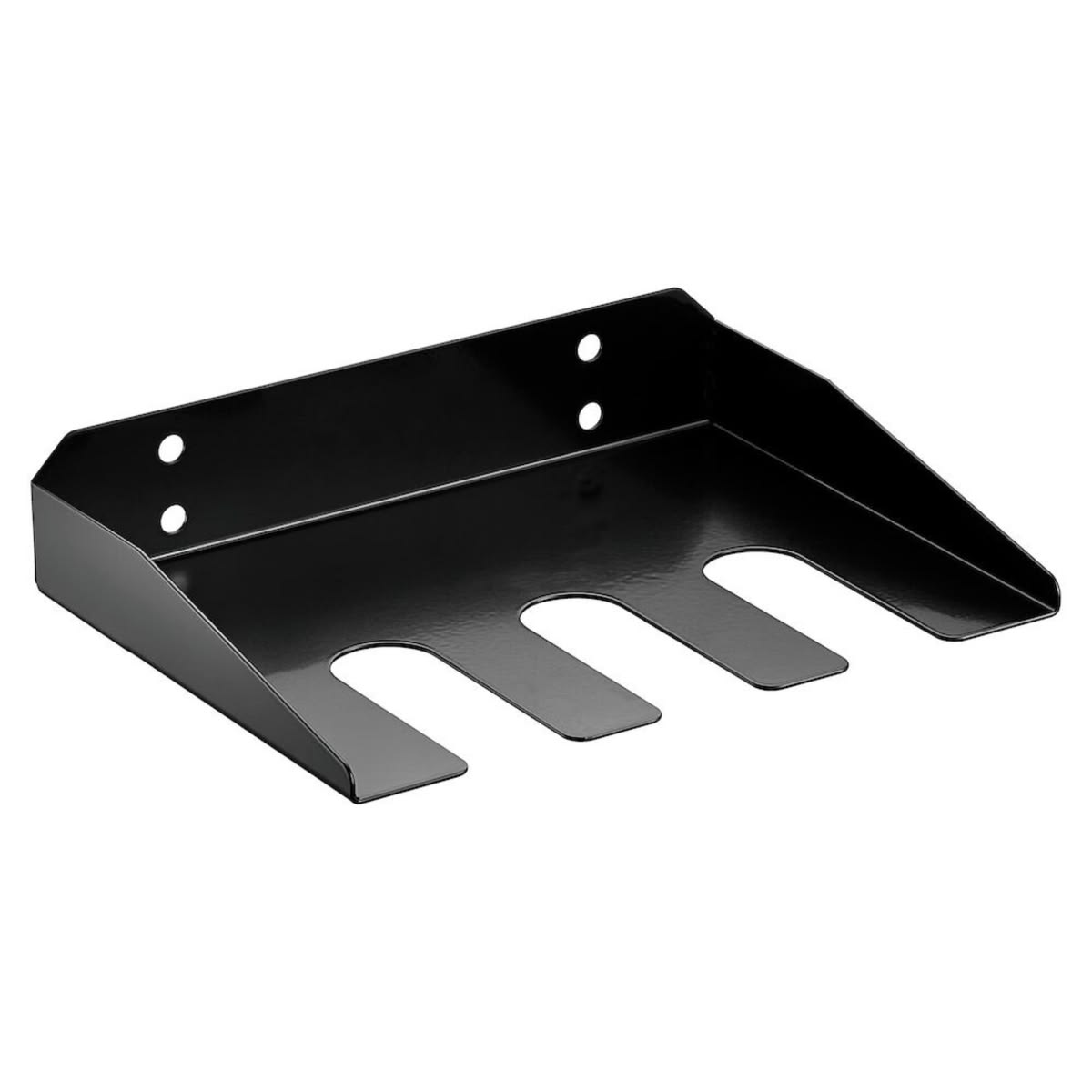 Wall-Mounted 3-Slot Power Tool Holder – Black Steel